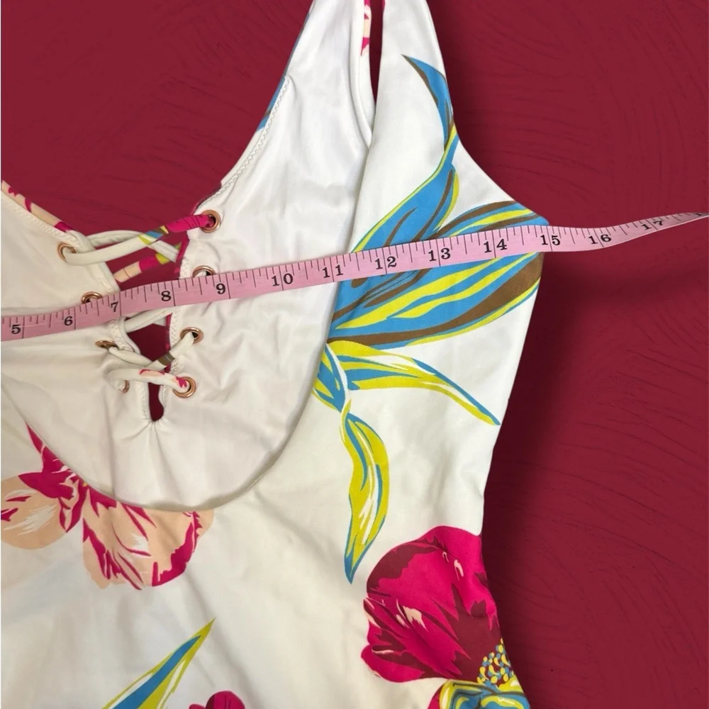 6 Shore Road Floral Lace-Up Swimsuit - Picture 6 of 9